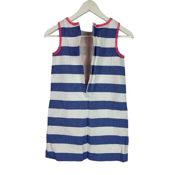 Vineyard Vines Girls 12 Sleeveless Stripe Dress Embroidery Pockets - Picture 4 of 11